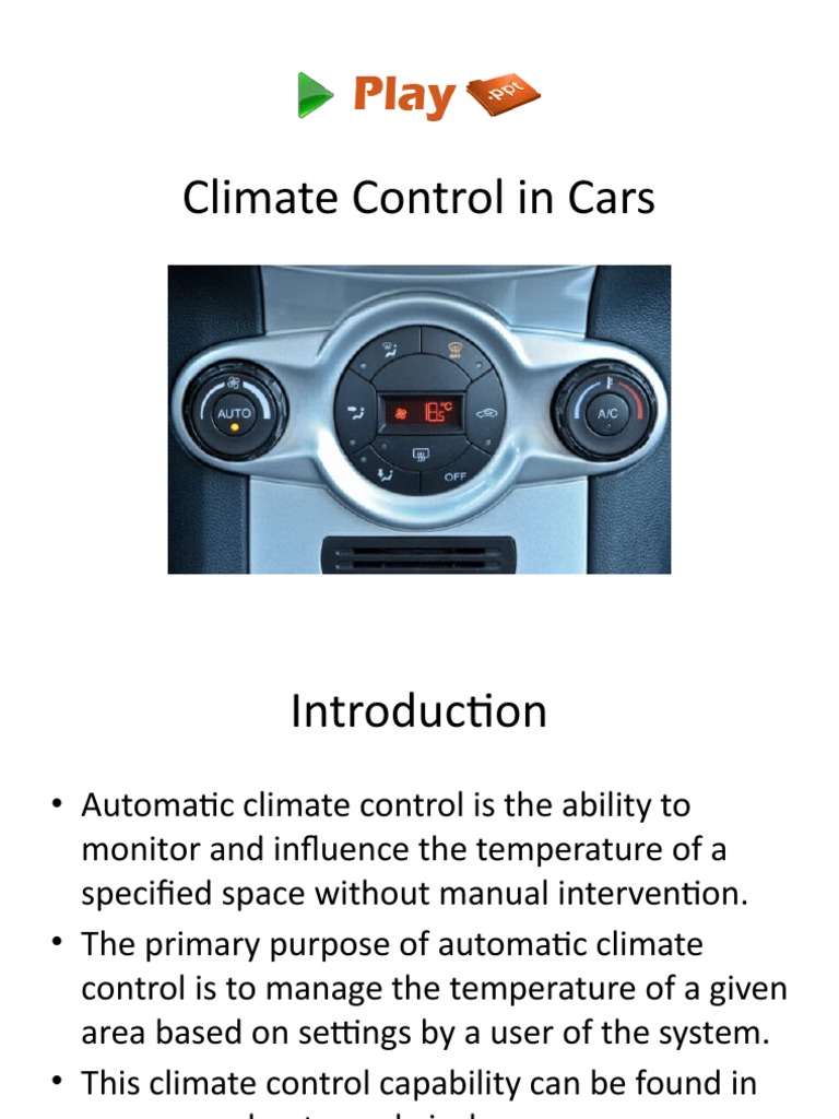 Climate Control in Cars PDF Electromechanical Engineering Heating