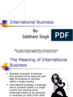 International Business: By-Siddhant Singh