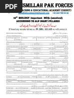 10th BIO ALP MCQs Unolved