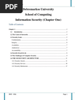 Debremarkos University School of Computing Information Security (Chapter One)