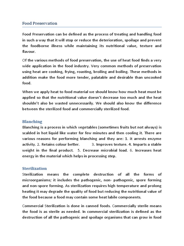 Principles of Food Preservation, Processing and Packaging PDF Heat