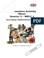 Mathematics Activity Sheet: Quarter 3 - MELC 1