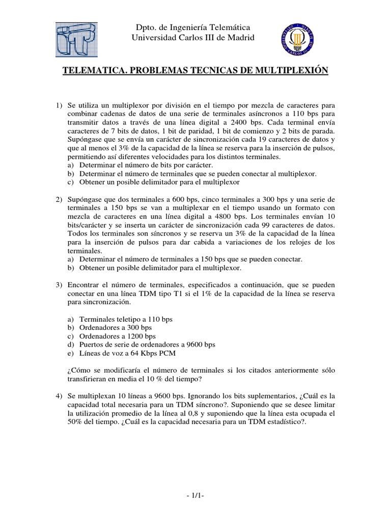 Problemas Multiplexion | PDF