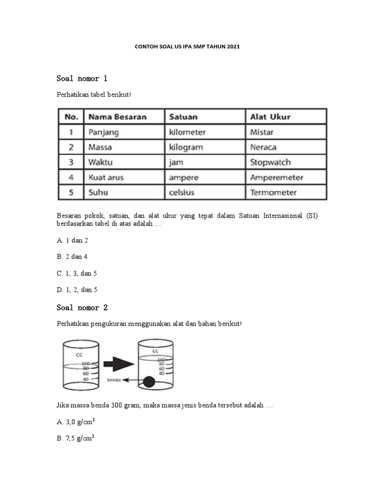 Soal US IPA SMP 2021 dan Transformator | PDF