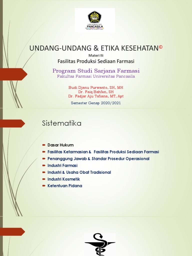 Kuliah PSSF-03-Fasilitas Produksi Sediaan Farmasi | PDF | Sains ...