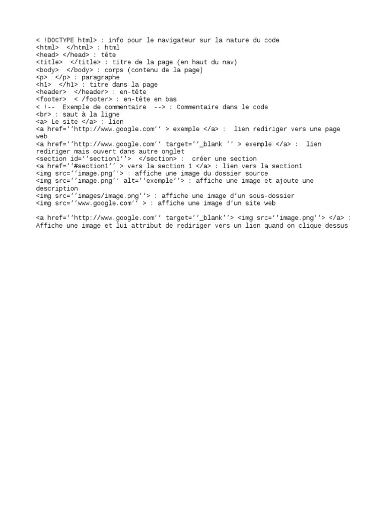 Bibliothèque HTML | PDF