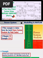 Modelling of AGC of Two Area Power System in Matlab Software Part-1