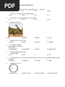 Soal UAS Bahasa Inggris Kelas 6 Sekolah Dasar
