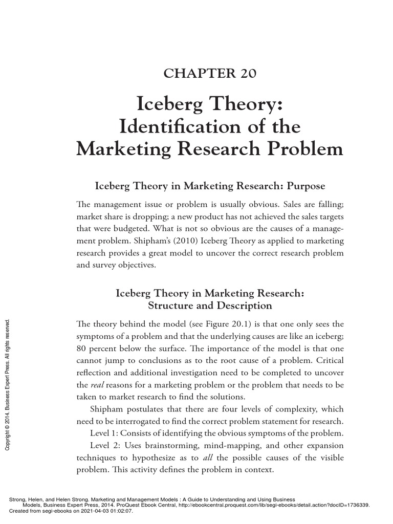 Marketing and Management Models Iceberg Theory PDF Supply
