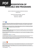 Presentation of Available Bim Programs: Arc4455 Introduction To Building Information Modelling Ramazan Sari