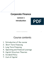 1 Introduction To Corporate Finance