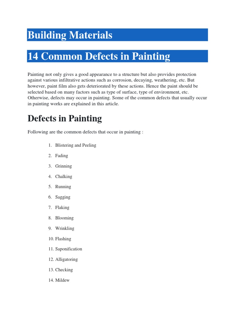 Painting Defects | PDF | Paint | Industrial Processes