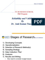 Reliability and Validity by Dr. Amit Kumar Pandey: Amity Business School PHD Program