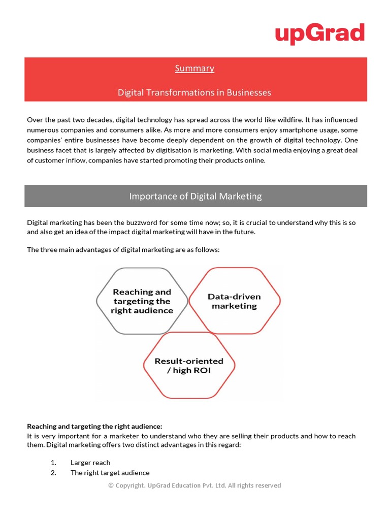 Summary Digital Transformations in Businesses | PDF | Digital Marketing ...