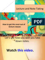 Lecture and Note Taking: How To Get The Most Out of Lecture Classes