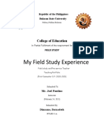 My Field Study Experience: College of Education