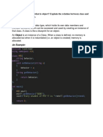 Q1. What Is Class and What Is Object? Explain The Relation Between Class and Object With An Example