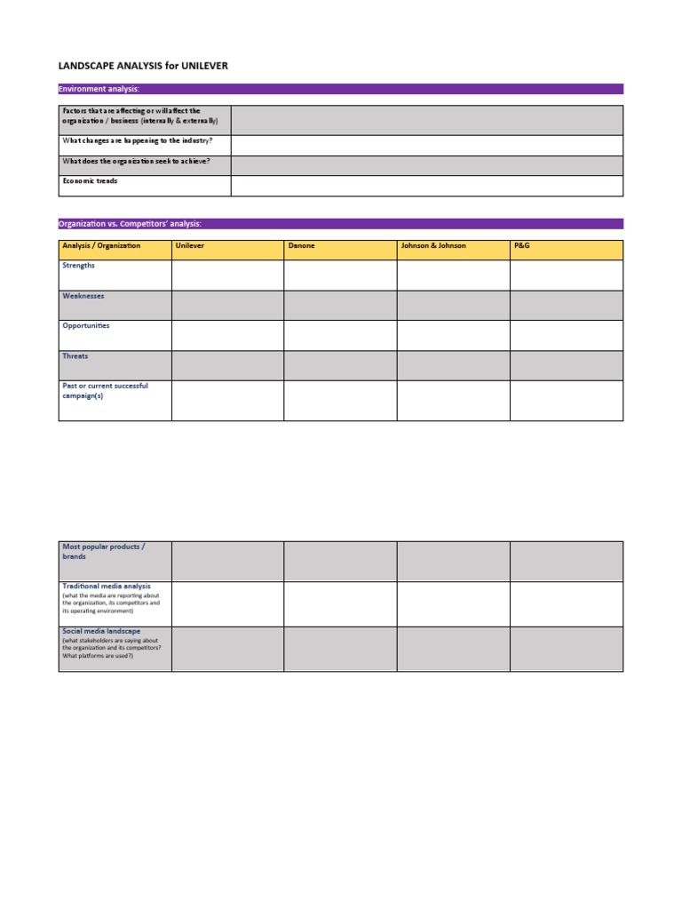 Landscape Analysis Template Pdf