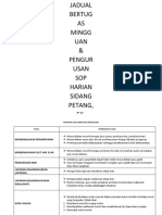 Jadual Bertugas Mingguan 2021