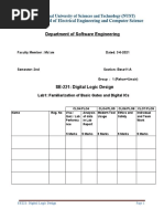 Department of Software Engineering: Lab1: Familiarization of Basic Gates and Digital Ics