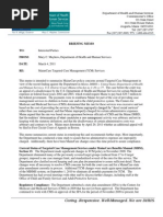Briefing Memo On Maine Targeted Case Management Appeal To Federal Decision To Pay Back $29.7 For Medicaid Fraud in Child Welfare
