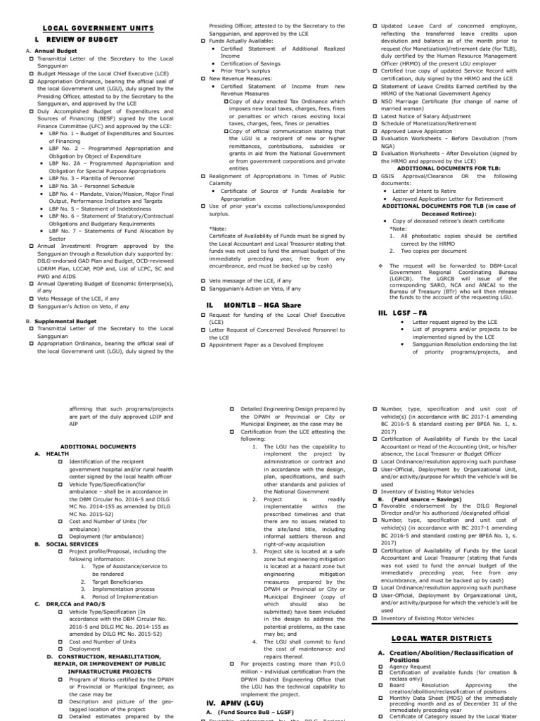 DBM Documentary Requirements For Authority To Purchase Vehicle PDF