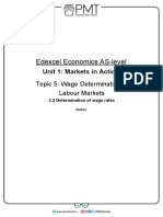 Edexcel Economics Unit 1 Topic 5.3 Wage Rates Complete AS-level Series Notes