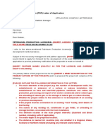 Field Development Plan (FDP) Letter of Application