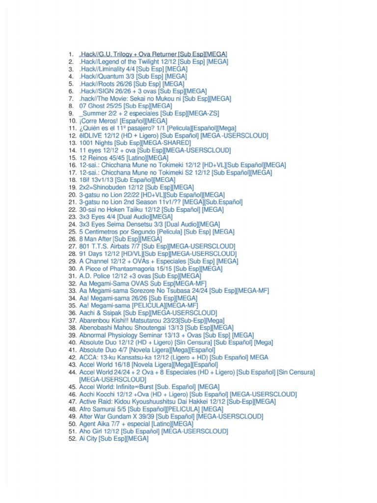 Lista De Anime
