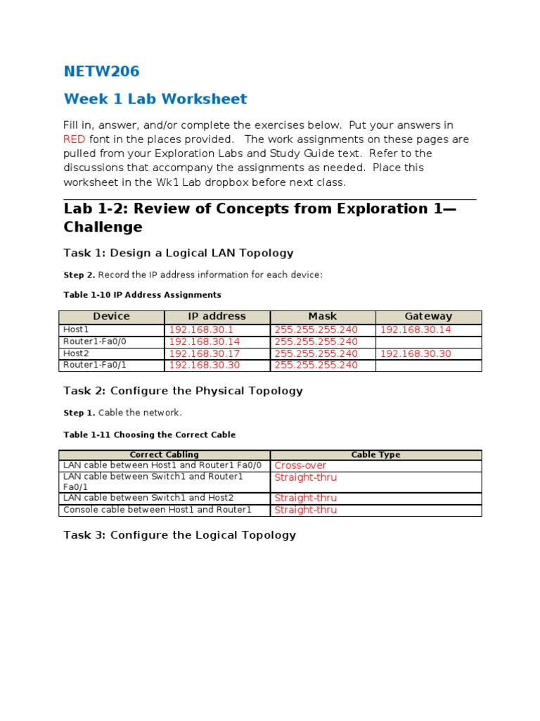Networking Lab Guide | PDF | Ip Address | Router (Computing)