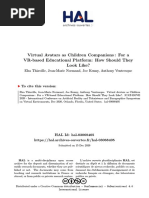 Virtual Avatars As Children Companions: For A VR-based Educational Platform: How Should They Look Like?