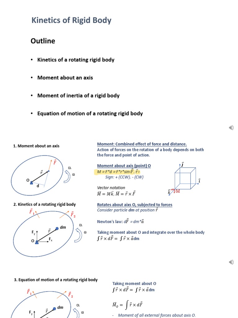 Kinetics and Motion of Rigid Bodies | PDF | Rotation Around A Fixed ...