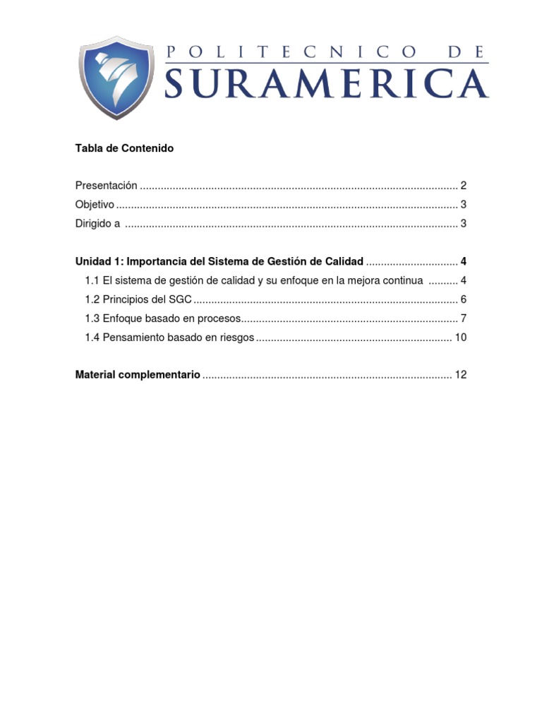 Importancia del SGC ISO 9001:2015 | PDF | Sistema de manejo de calidad ...