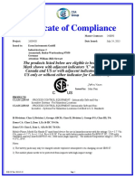 Certificate of Compliance: John Yam