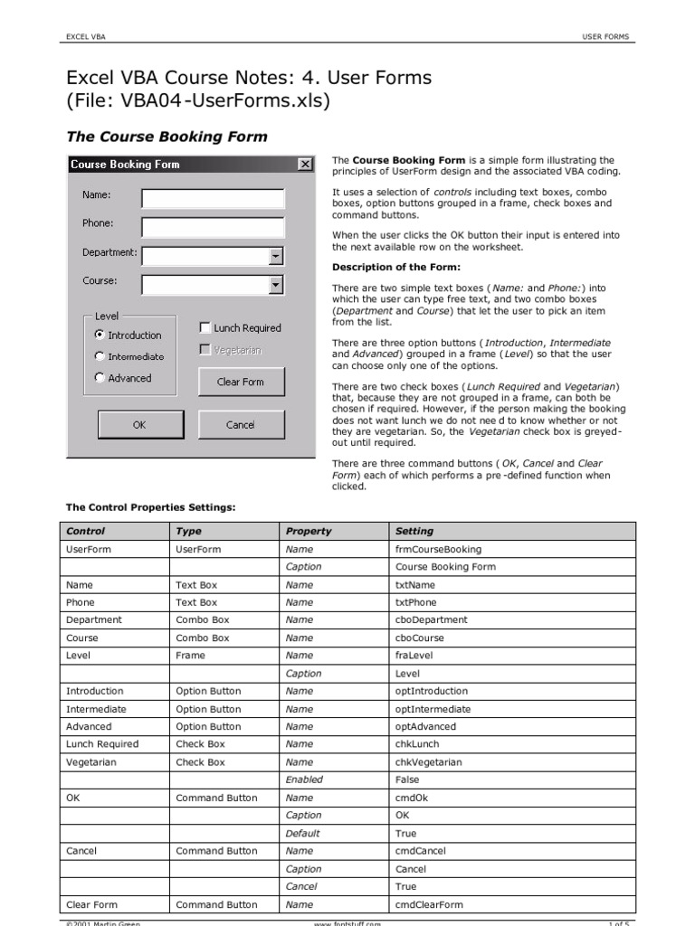 VBA04 UserForms | PDF