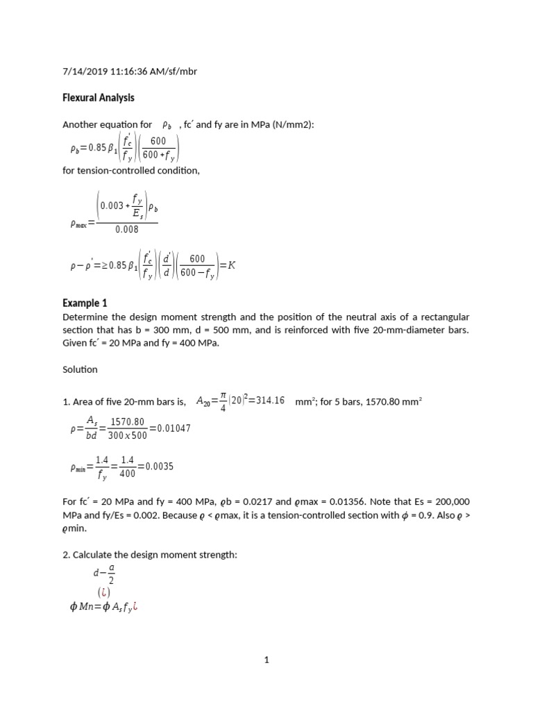 Flexural Design of Reinforced Beams | PDF | Beam (Structure) | Materials