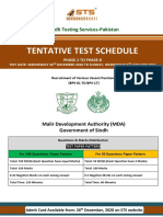 Tentative Test Schedule: Sindh Testing Services-Pakistan