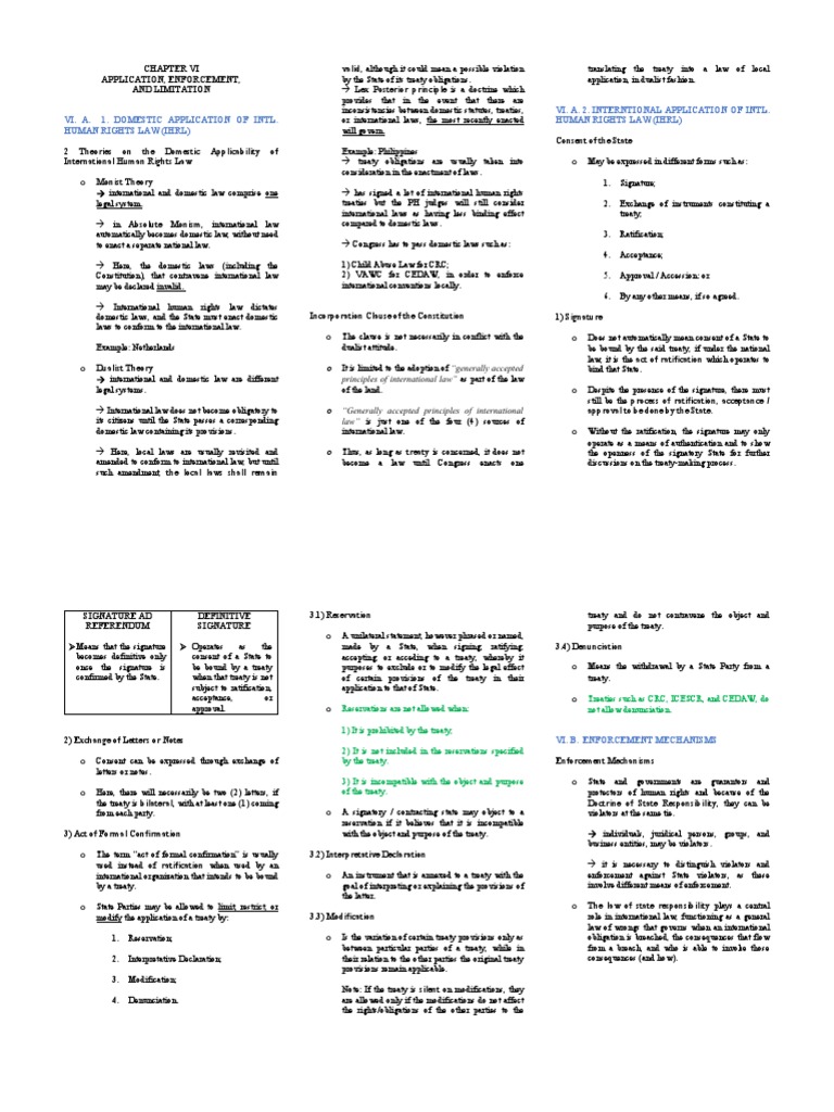 Domestic and International Human Rights Law | PDF | Treaty | Ratification