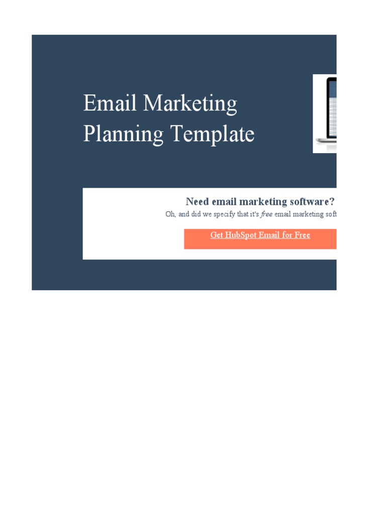 Email Marketing Planning Template