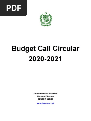 Budget Call Circular 2020 21