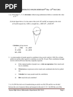 O'Level Mathematics Online Seminar 9 May - 24 MAY 2013.: TH TH