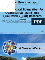 Methodological Foundation For Quantitative and Qualitative Research