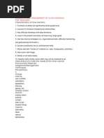 Diagnosis and Management of Slow Learning