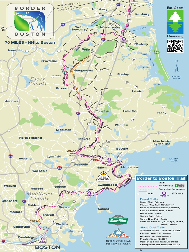 Border To Boston Trail Full Map PDF