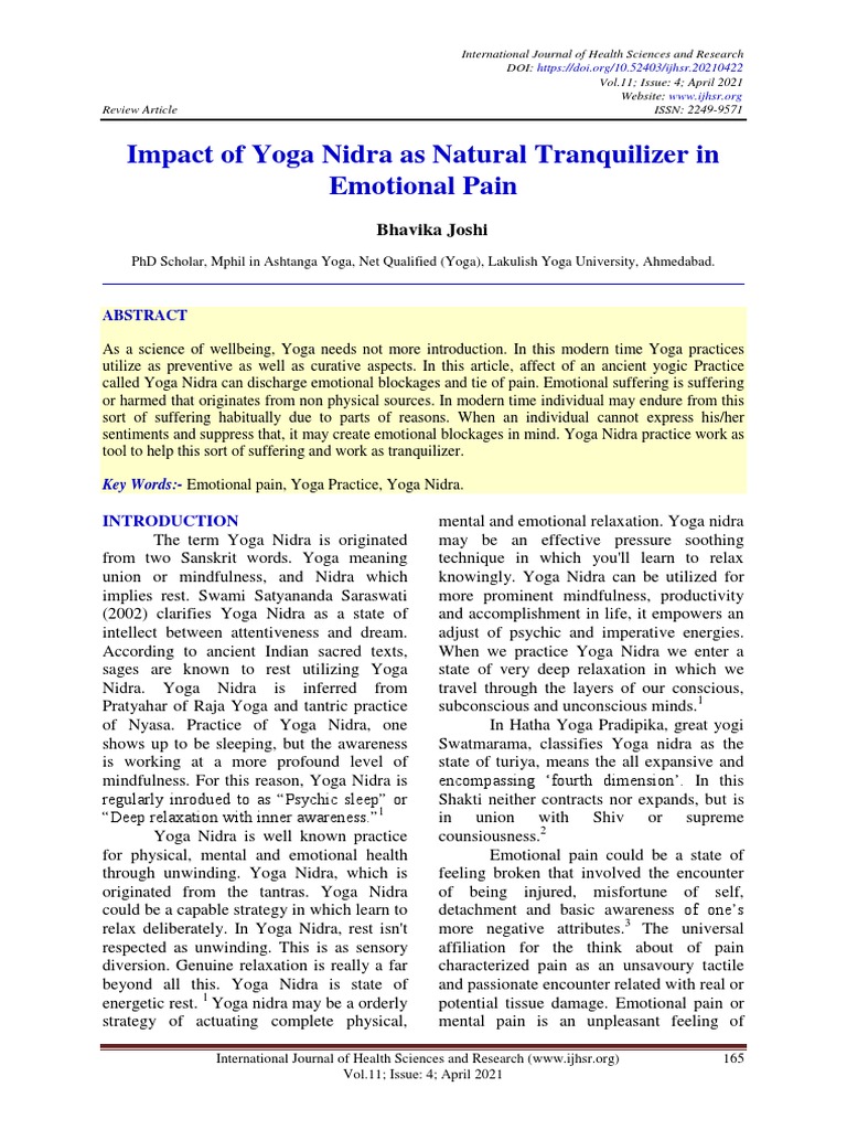 Impact of Yoga Nidra As Natural Tranquil | PDF | Relaxation (Psychology ...