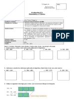 Prueba de Matemática 4° Basico