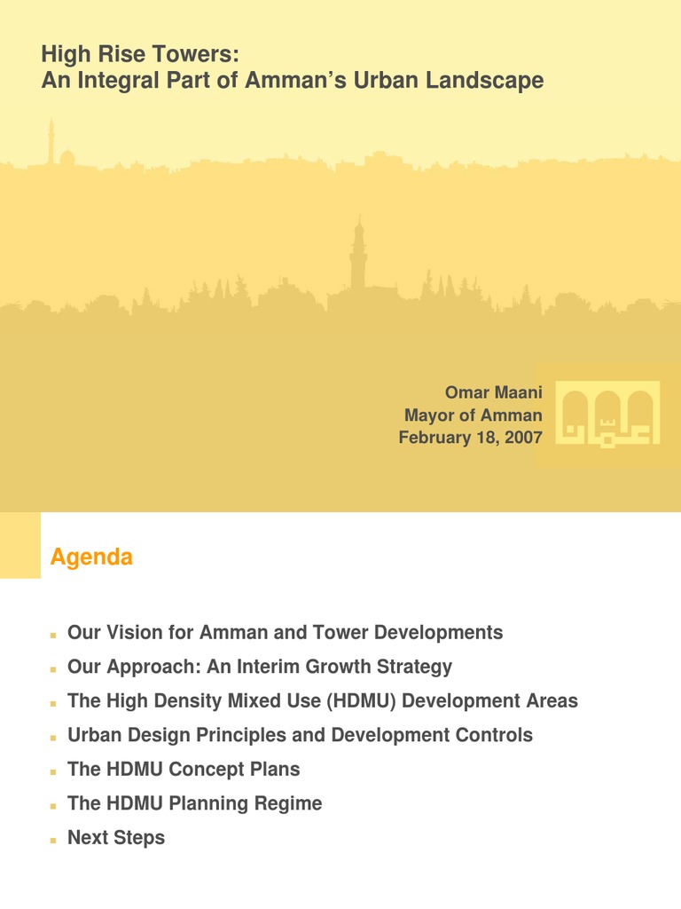Amman's HDMU Tower Development Plan | PDF | Mixed Use Development | City