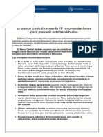 10 Recomendaciones para Prevenir Estafas Virtuales Del BCRA