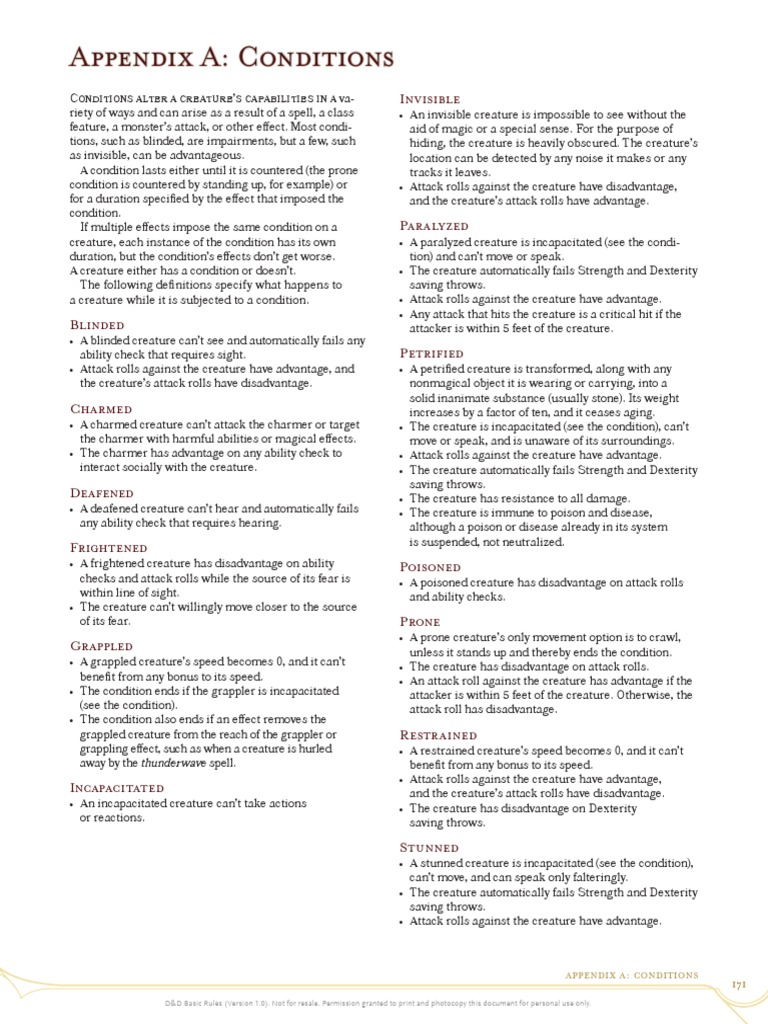 D&D Conditions and Effects Explained | PDF | Dwarf (Dungeons & Dragons ...