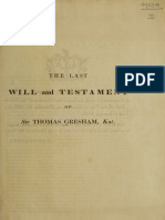 Will and Testament: Sir Thomas Gresham, KNT